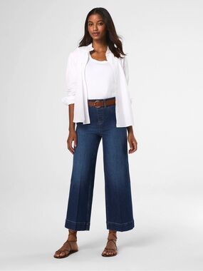 SPANX Dark Blue Wide-Leg Cropped Jeans LP